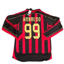Camiseta del Manga larga Retrô Milan I 2006/2007 - Ronaldo 99 - TOQUE ME VOY | Espanha S / Sin parche Otimizado