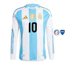 Camiseta del Jugador Argentina I 2024/2025 - Manga larga - TOQUE ME VOY | Espanha S / Sin personalización / Copa América Otimizado