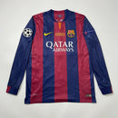 Camiseta Retro FC Barcelona I 2015 Manga Larga - TOQUE ME VOY | Espanha S / Sin personalización / Sin Parche Otimizado